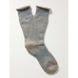 GOHEMP Embroidered Ribbed Hemp-Blend Socks