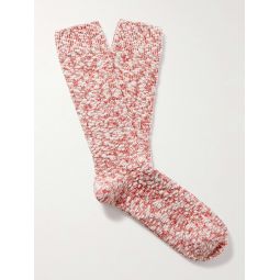 Slub Stretch Cotton-Blend Socks