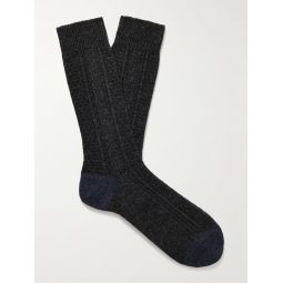 Two-Tone Wool-Blend Socks
