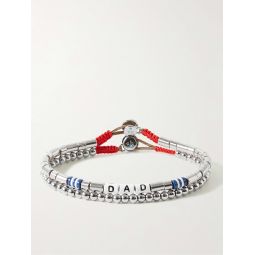 Dad Set of Two Silver-Tone and Enamel Beaded Bracelets
