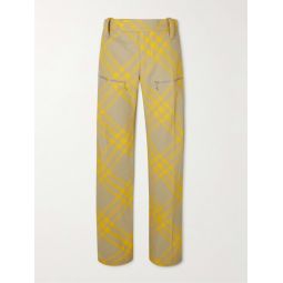 Wide-Leg Checked Virgin Wool-Twill Trousers