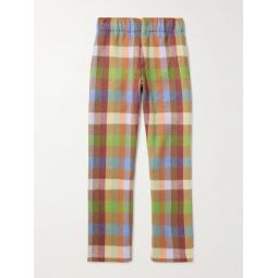 Straight-Leg Checked Oasi Cashmere Trousers