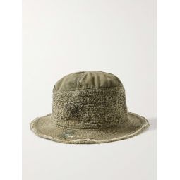 The Old Man and the Sea Distressed Buckled Cotton-Twill Bucket Hat