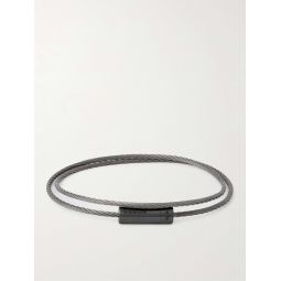 9g Double Cable Silver Recycled-Ceramic Bracelet