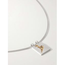 Mined Rhodium- and Gold-Plated Diamond Pendant Necklace