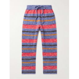 Jasper Straight-Leg Striped Brushed Cashmere-Blend Sweatpants