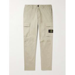 Straight-Leg Logo-Appliqued Supima Cotton-Blend Cargo Trousers