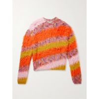 Koeur Slim-Fit Striped Faux Fur Sweater