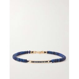 Gold, Lapis Lazuli and Sapphire Beaded Bracelet