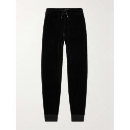 Tapered Cotton-Blend Velour Sweatpants