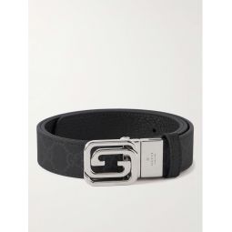 3cm Reversible Monogrammed Supreme Coated-Canvas and Full-Grain Leather Belt