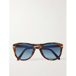 Steve McQueen Round-Frame Folding Tortoiseshell Acetate Sunglasses