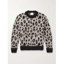 Tevy Leopard-Jacquard Brushed-Knit Sweater