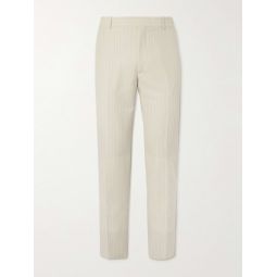 Tapered Pinstriped Wool and Mohair-Blend Trousers