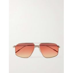 Jagger Aviator-Style Silver and Rose Gold-Tone Sunglasses
