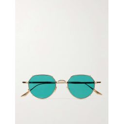 Hartana Round-Frame Gold-Tone Beta Titanium Sunglasses