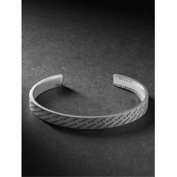 Le 21 Logo-Engraved Brushed Sterling Silver Cuff