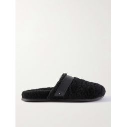 Leather-Trimmed Shearling Slippers