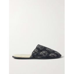 Byron Wool-Lined Quilted Printed Cotton Slippers