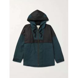 Panelled Waxed-Cotton Hooded Parka