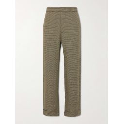 Straight-Leg Checked Woven Suit Trousers