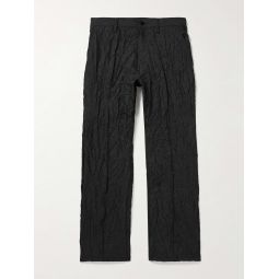 Slim-Fit Crinkled-Twill Trousers
