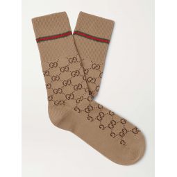Logo-Jacquard Cotton-Blend Socks