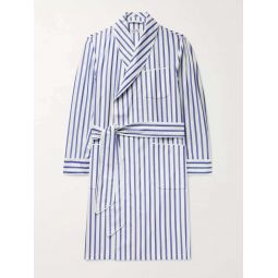 Piped Striped Cotton-Broadcloth Robe