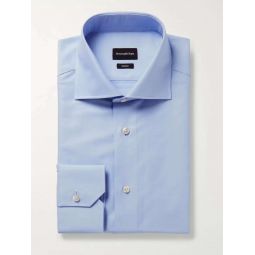 Light-Blue Trofeo Slim-Fit Cutaway-Collar Cotton-Poplin Shirt