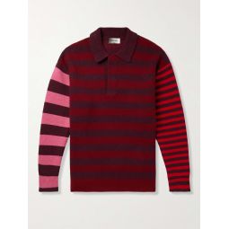 Lirio Striped Merino Wool-Blend Polo Sweater