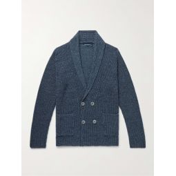 Double-Breasted Ribbed Linen Cardigan
