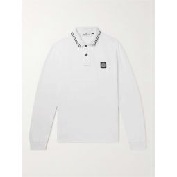 Slim-Fit Logo-Appliqued Stretch-Cotton Pique Polo Shirt