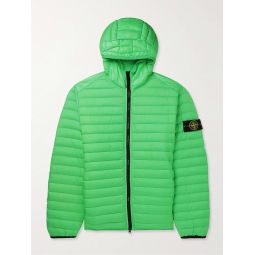 Channel Logo-Appliqued Quilted Shell Hooded Down Jacket