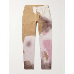 Slim-Fit Tapered Distressed Tie-Dyed Jeans