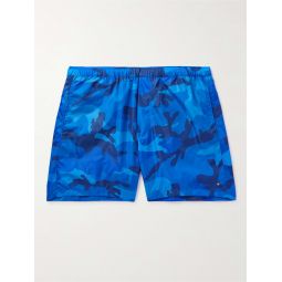 Straight-Leg Mid-Length Camouflage-Print Swim Shorts
