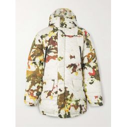 Quilted Printed Nylon-Ripstop Hooded Down Jacket