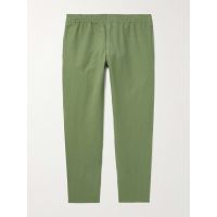 Tapered Cropped Cotton and Linen-Blend Trousers