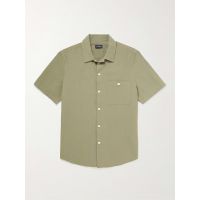 Camp-Collar Cotton-Blend Seersucker Shirt