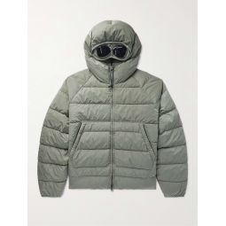 Quilted ECONYL Hooded Down Jacket with Goggles
