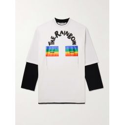 Oversized Logo-Appliqued Printed Stretch-Cotton T-Shirt