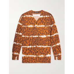 Sandit Leopard-Print Herringbone Organic Cotton-Blend Shirt