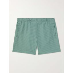 Jace Striped Recycled-Seersucker Swim Shorts