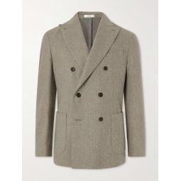 K-Jacket Slim-Fit Double-Breasted Wool-Twill Suit Jacket