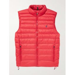 Terra Logo-Embroidered Quilted Padded Recycled-Shell Gillet
