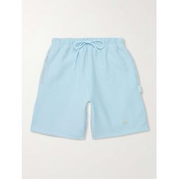 Wide-Leg Logo-Detailed Cotton-Blend Jersey Drawstring Shorts