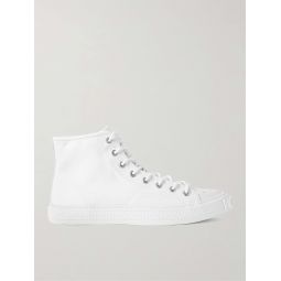 Rubber-Trimmed Canvas High-Top Sneakers