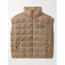 Appliqued Quilted Checked Padded Shell Gilet