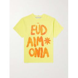 Eudaimonia Webbing-Trimmed Printed Cotton-Jersey T-Shirt