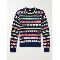 Jacquard-Knit Wool and Cotton-Blend Sweater