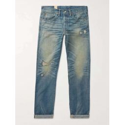 Ridgway Slim-Fit Distressed Selvedge Denim Jeans